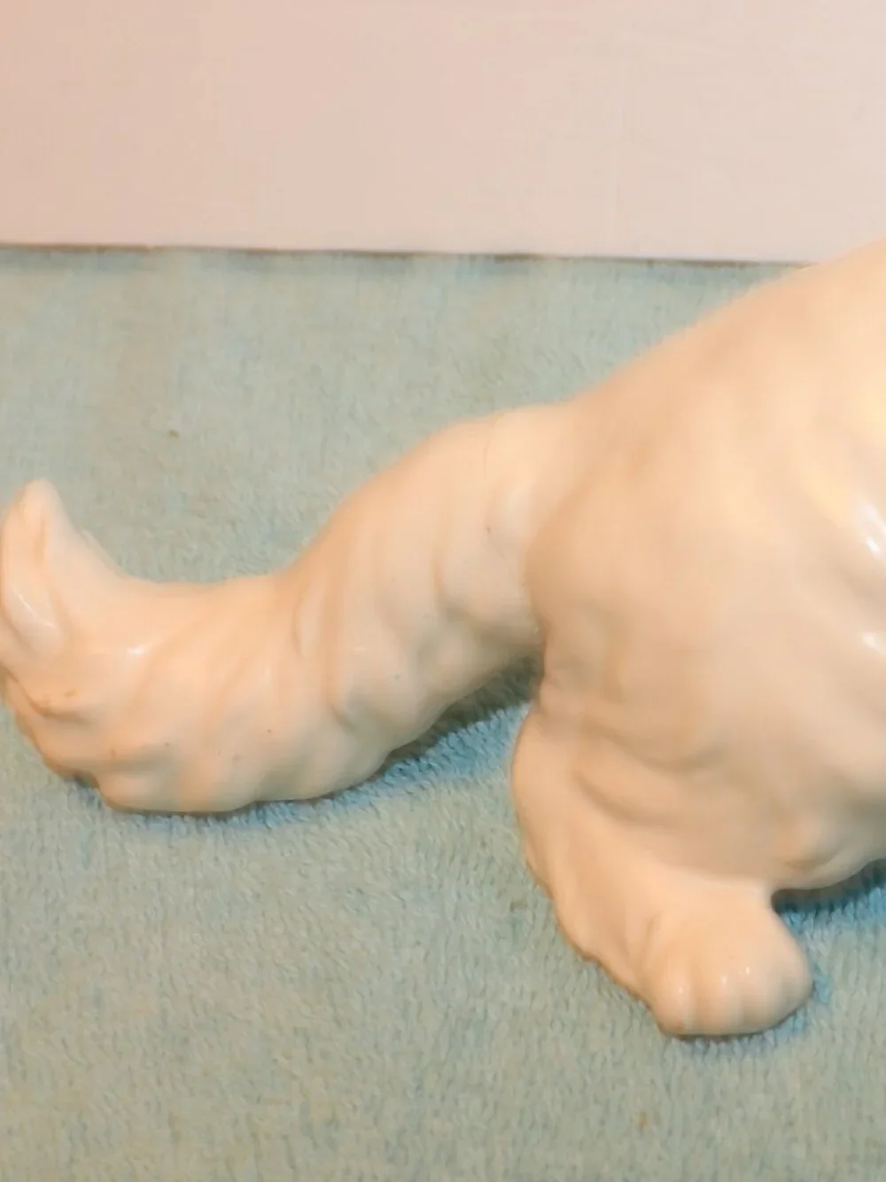 Vintage Norcrest White Cat Figurine Japan Original Label Ceramic Kitten 9